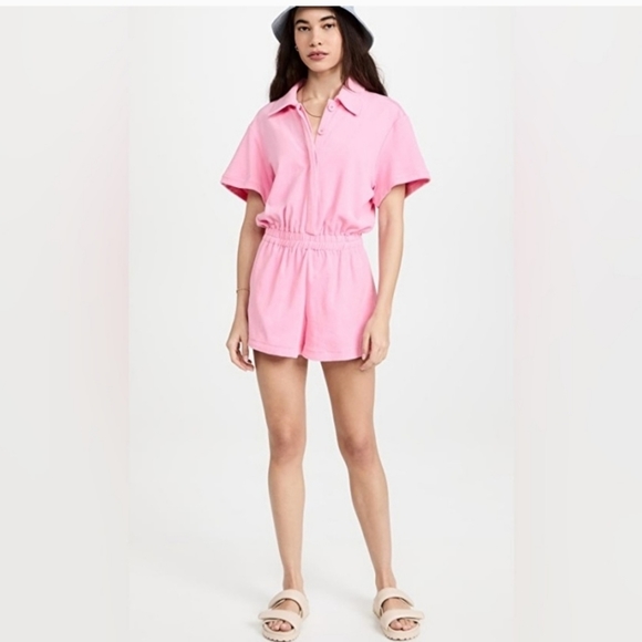 Good American Terry Romper Knit Iced Pink Size 4  Style GSW0230 New - Picture 2 of 8